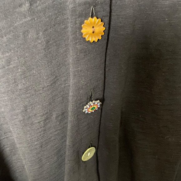 Soft Surroundings Women Size Medium Delia Button Detail Tunic Top 100% Cotton - Picture 5 of 8